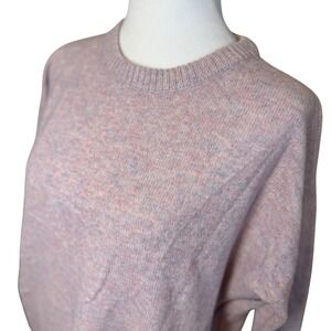 J Crew Womens Wool Sweater Pink Marled Side Zip Pullover Small Preppy Cozy Warm